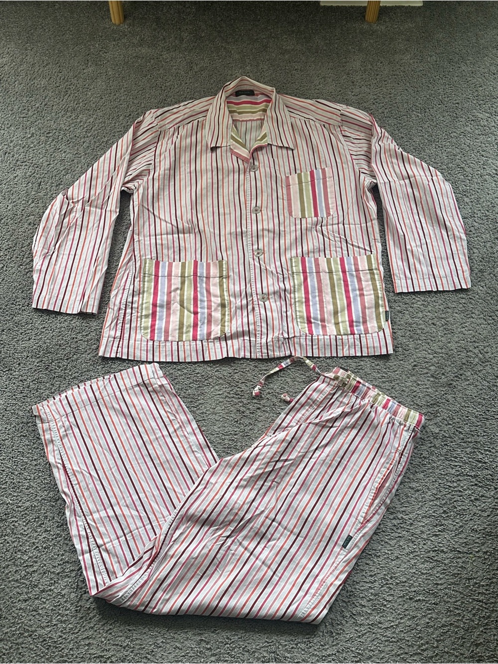 Paul Smith Large 100% Cotton Striped Pajama Set, EUC